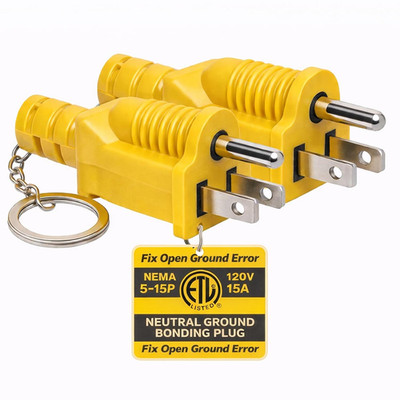 Neutral Ground Bonding Plug for Floating Neutral Generator, 2 Pack | Generator G