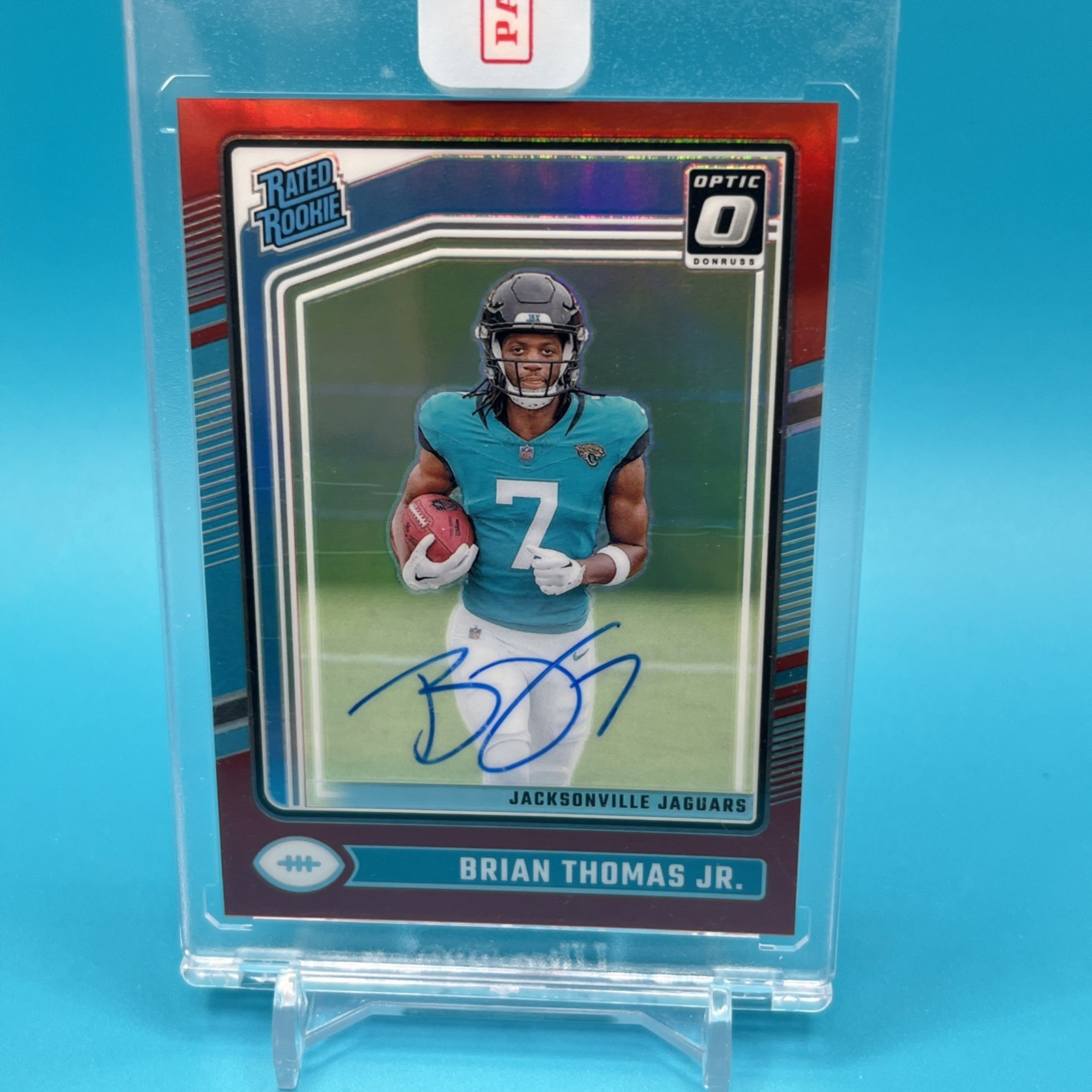 2024 Panini Donruss Optic - Rated Rookie Brian Thomas Jr. #214 Red Prizm Jaguars