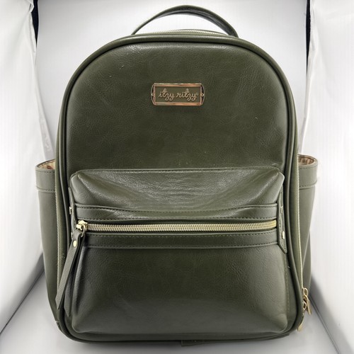 Itzy Ritzy Mini Backpack Diaper Baby Bag Olive Green Nice Rubber Footed Bottom