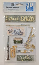 School Band Music Instruments Scrapbooking Stickers By Paper House