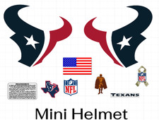 Like Houston Texans mini FOOTBALL HELMET DECALS 8 Mil Gear Wrap Convex