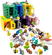 20Pcs Mini Animals Figures Set, 3D Printed Small Animal Flexible Fidget Toy, ...