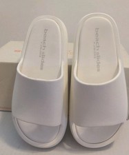 NEW Beach Slides by J Slides White Eva Squish Sandals Womens Sz 7 M Comfy Soft