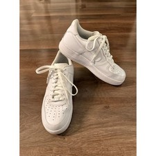 Nike Air Force 1 Low Triple White Leather Sneakers   Men  s Classic AF1