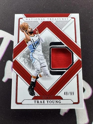 Trae Young 2024-25 Panini National Treasures Treasured Patch /99 GAME WORN
