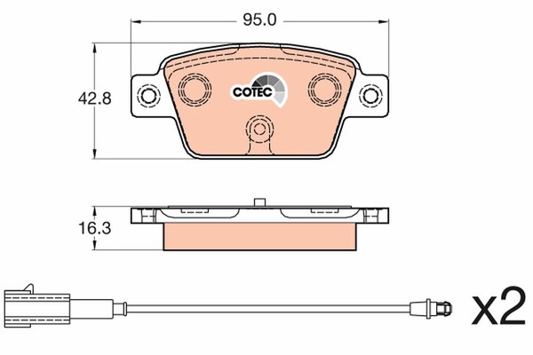 Bremsbelagsatz FÜR Fiat Bravo II (198 ), Lancia Delta III (844 ) - TRW GDB2054-image