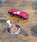 HOT WHEELS USA Redline CUSTOM CORVETTE Spectraflame Red White Interior w/Button
