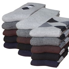 5 Pairs Mens Thermal Socks Thick Warm Winter Terry Cotton Crew Socks Size 7-9