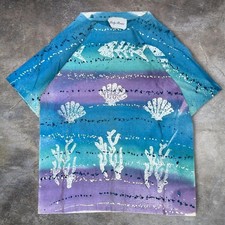 Vintage Lady Ronte 1980s Seashell Airbrush Tee Made In USA Women's Size Small