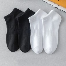 5 Pairs Men's Boat Socks Cotton Breathable Anti Odor Low Cut Summer Sports Sock