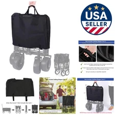 Collapsible Wagon Cart Lightweight Portable Utility Wagons w/ All-Terrain Wheels