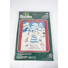 Bucilla Christmas Enchantment Wall Hanging Kit New Vintage 49001 Jeweled