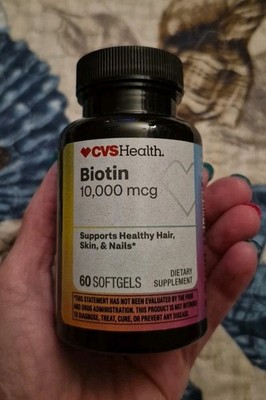 CVS Health Biotin 10,000 mcg, 60 Softgels. Exp: 12/2026.