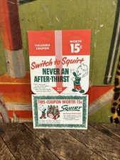 VINTAGE 1952 SQUIRT BOTTLE TOPPER SIGN NOS COCA COLA 7UP PEPSI ORANGE CRUSH DP