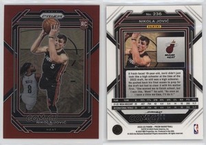 2022-23 Panini Prizm Red Prizm /299 Nikola Jovic #236 Rookie RC