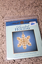 Golden Snowflake Cross Stitch Ornament Kit Mill Hill 2020 Beaded Holiday