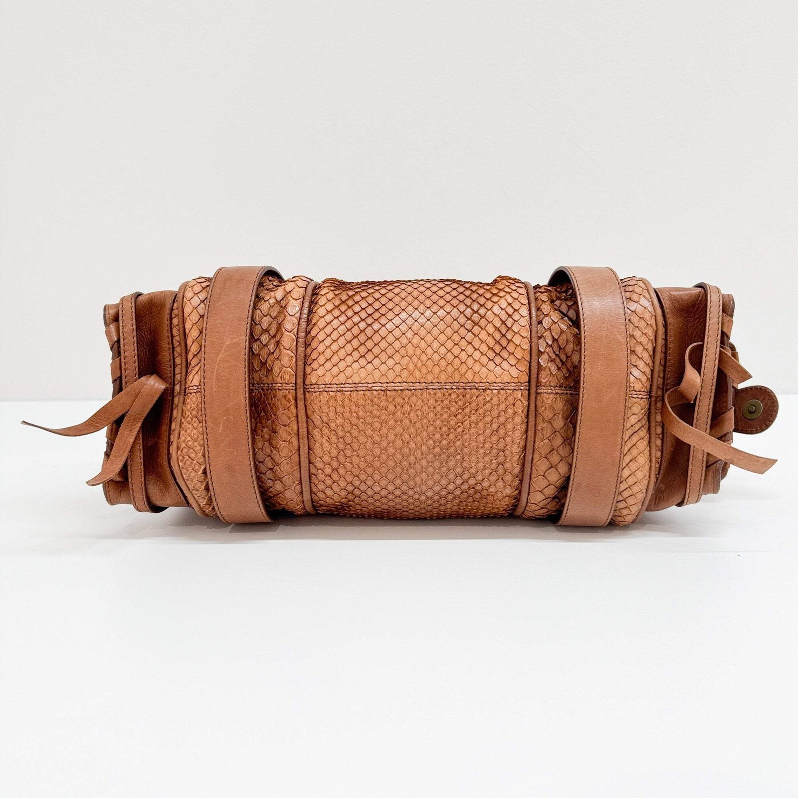 CHLOÉ Silverado Brown Python Embossed Leather Sho… - image 7
