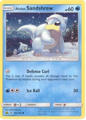 Pokemon Card - Sun & Moon Guardians Rising 19a/145 - ALOLAN SANDSHREW - NM/M