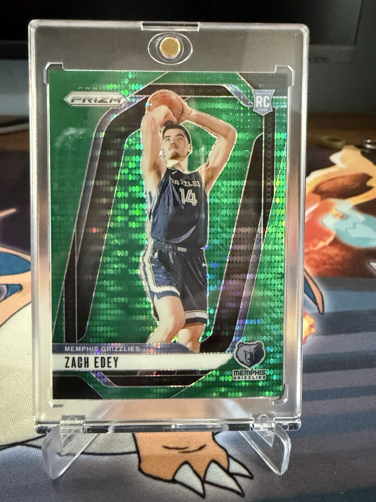 2024-25 Prizm Basketball Zach Edey #249 Rookie Green Pulsar Prizm SP 15/25