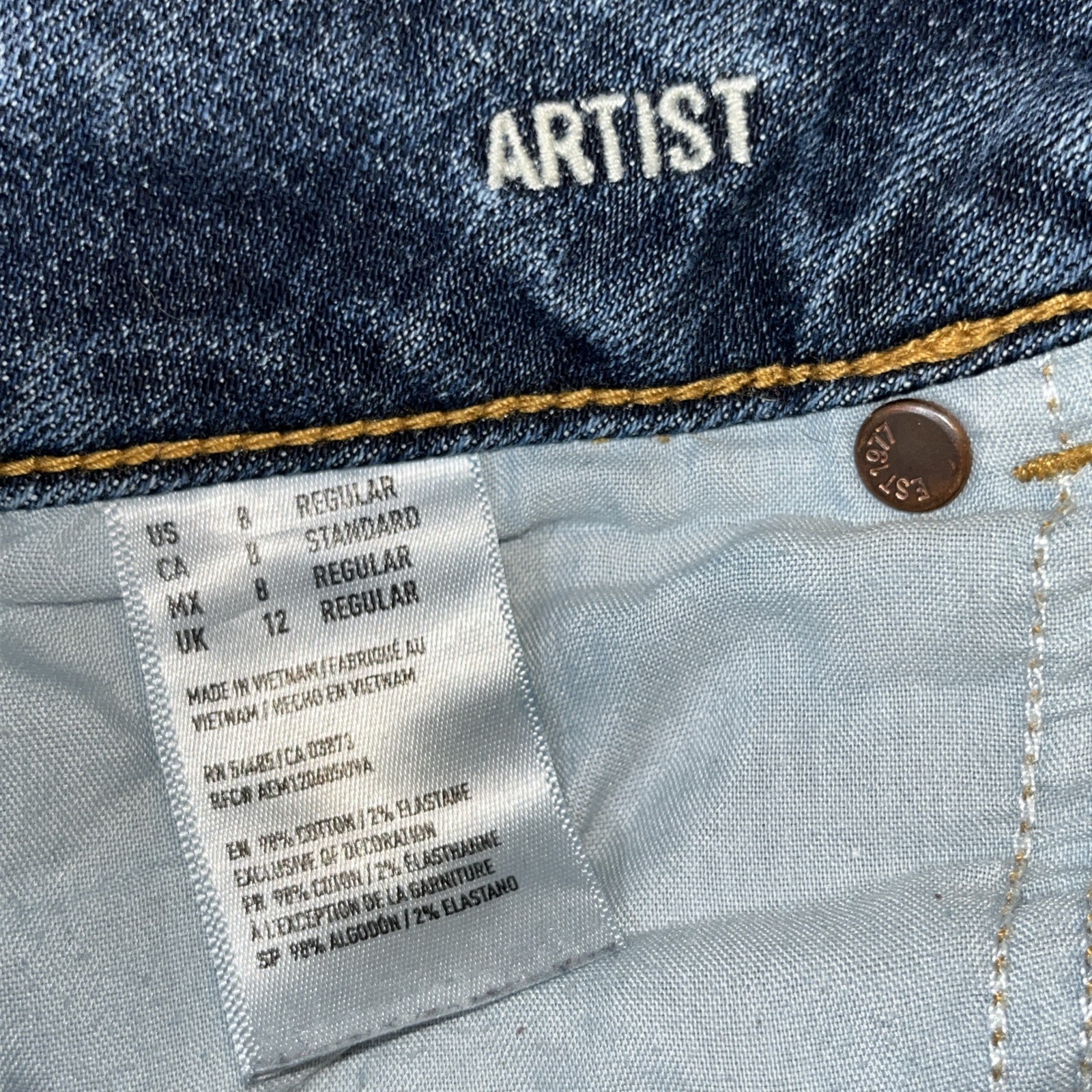 American Eagle Super Stretch 8 Regular Artist Fla… - image 5