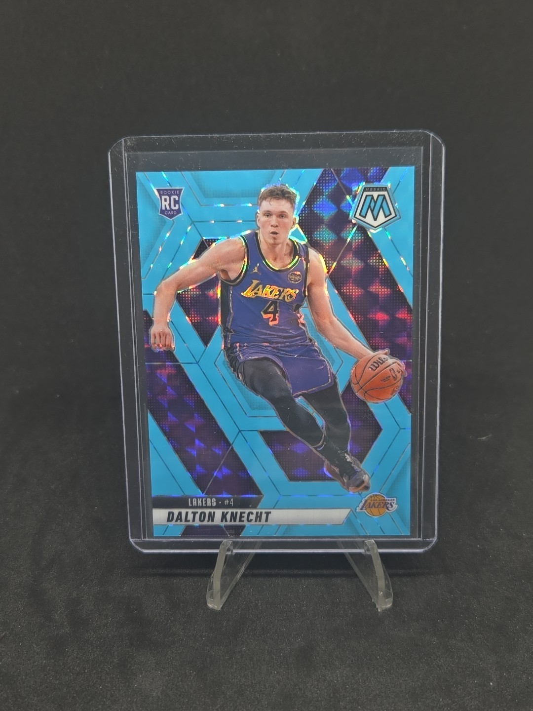 2024-25 Panini Mosaic Blue Fluorescent #238 Dalton Knecht RC SP /75 Lakers
