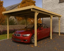 Holz Carport 500x300cm 5x3m Einzelcarport Garage Flachdach incl. Dacheindeckung 