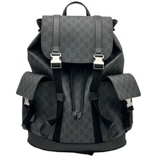 GUCCI Large Backpack Black GG Supreme Canvas Backpack 792080 OKB9789
