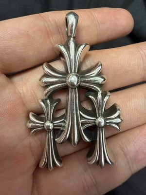 Chrome Hearts Triple Fat Cross Pendant 925 Silver 2020 | eBay