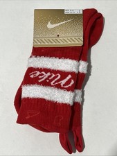 NIKE Elite Xmas Basketball Crew Socks sz L Large 8-12 Red Christmas Stocking
