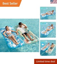 Stylish Rectangular Pool Lounge Float with Headrest - Perfect for Summer Fun