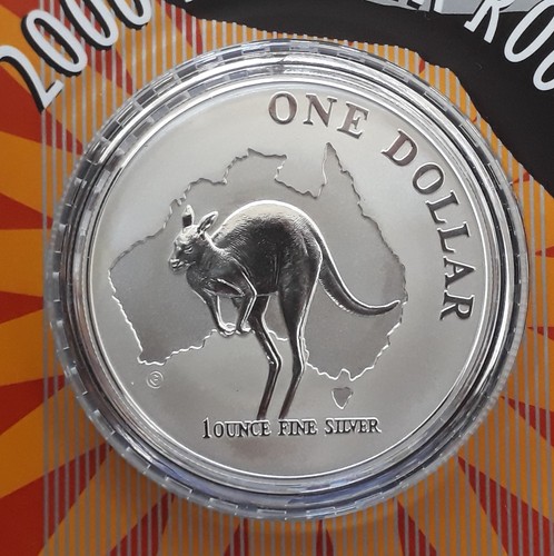 2000 Australia Kangaroo 1 oz Silver (.999) $1 frosted UNC coin - Picture 2 of 4