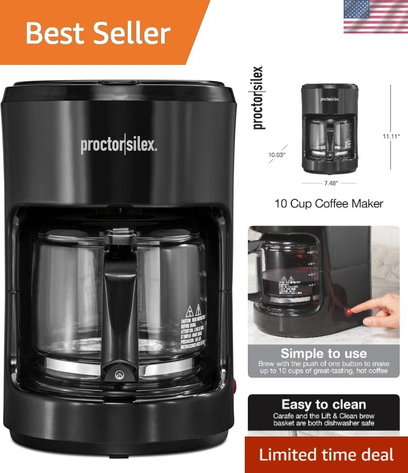 Modern 10-Cup Drip Coffee Maker with Smart Plug, Auto Pour & Easy Clean Design