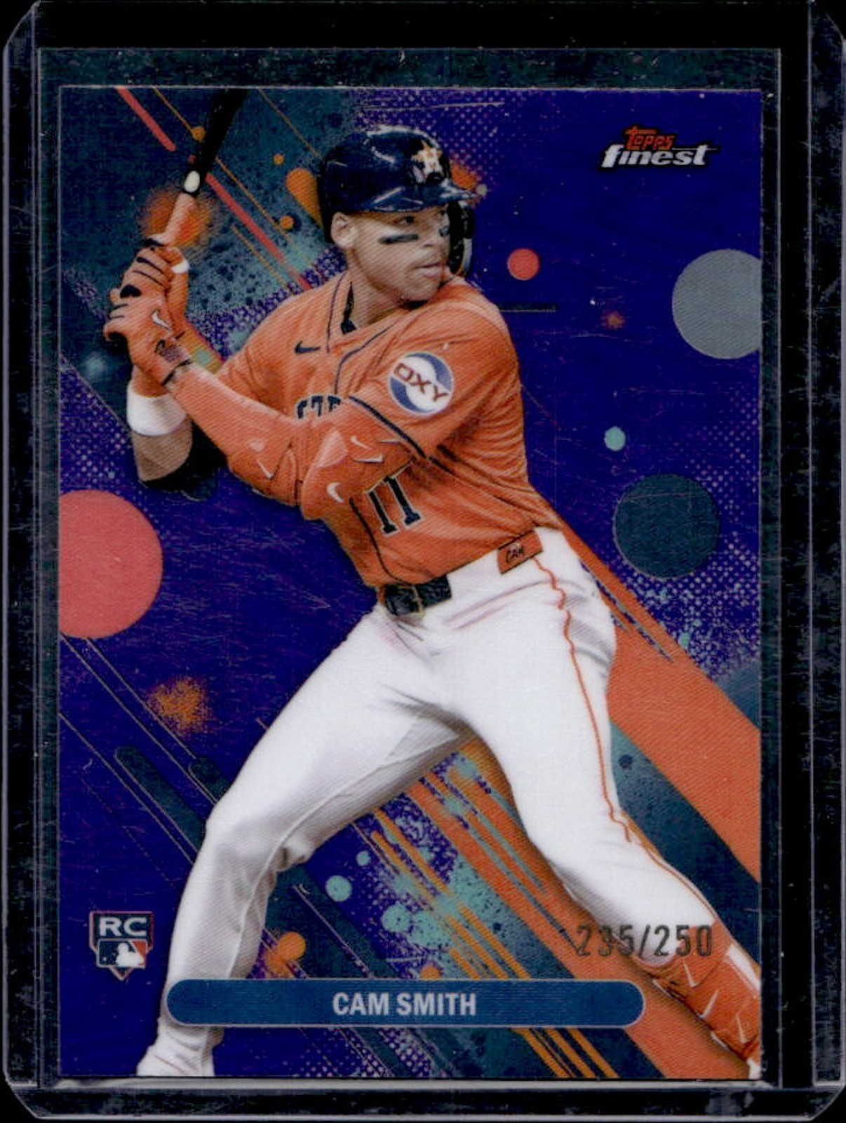 2025 Topps Finest Cam Smith Common RC Purple Refractor Rookie #/250 Astros