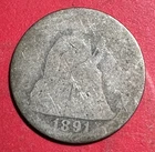 1891 US Seated LIBERTY SILVER Dime! "Philadelphia" Mint! Old US Coin!