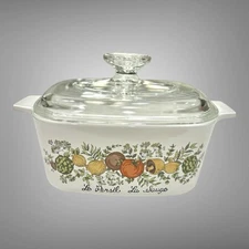 Vtg Corning Ware Le Persil La Sauge SPICE OF LIFE A-1 1/2-B 1.5 Quart Dish w/Lid