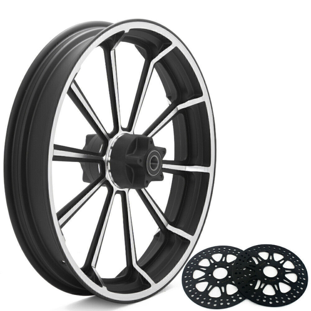 Touring 21x3.5 Front Wheel Rim Dual Disc Hub Rotors for Harley Road ...