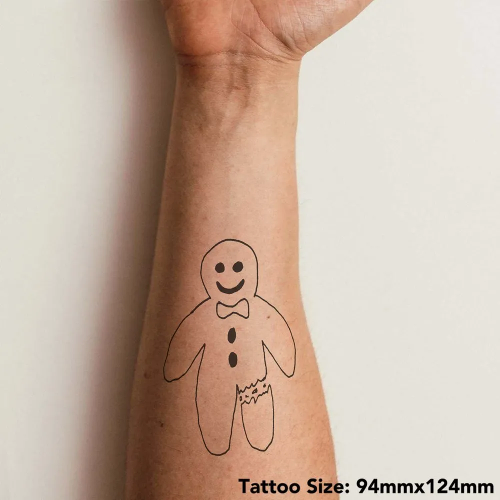 Large &#039;Broken Gingerbread Man&#039; Temporary Tattoo (TO00024092)