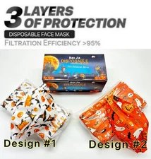 25/50Pcs Disposable Face Mask Halloween Three Ply Ear-Loop Mouth Cover US Seller