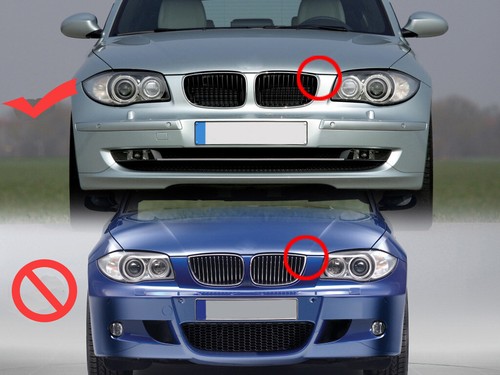 Gloss Black Kindey Grill Grille for BMW 1 Series E81 E87 08-11 E82 E88 08-13 - Foto 2 di 5