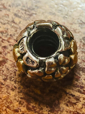 Authentic Pandora 14K Gold & Sterling Clover Field Lucky Clover
