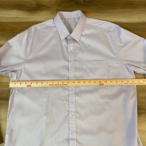 Louis Phillipe Shirt Mens 44 Slim Fit Lavendar Purple Stretch Dress Shirt - Picture 7 of 12