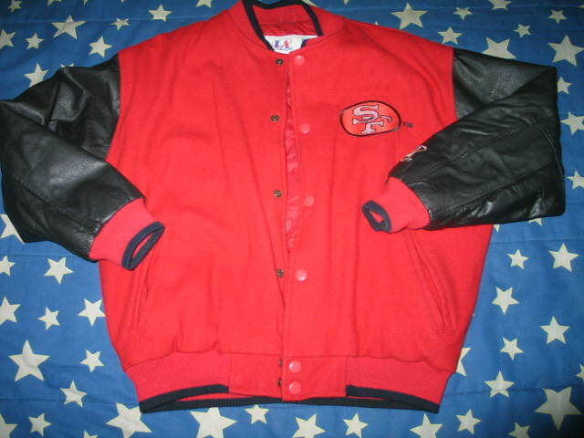 San Francisco 49ers NFL Logo Athletic Wool And Leather Varsity Jacket Men M