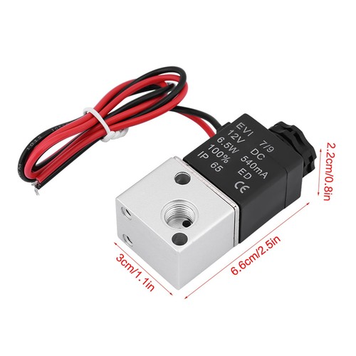 Electroválvulas neumáticas normalmente cerradas DC12V 3 vías 2 posiciones 1/8' BSP - Imagen 22 de 22