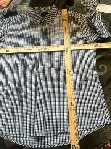Antigua North Carolina Tar Heels Mens Button Up Shirt Adult Sz XL Blue Check - Picture 7 of 7