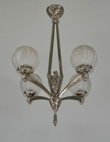 VANDAMME : FRENCH 1930 ART DECO CHANDELIER .......... lamp muller degue daum era - Picture 5 of 12