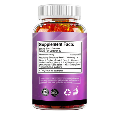 Skin Whitening Gummies - with Glutathione - Anti-Aging Anti Wrinkle Liver  Detox