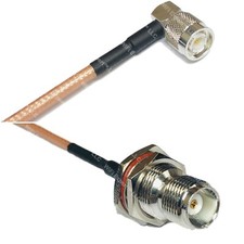 RG400 TNC Male Angle to TNC FEMALE BULKHEAD Coax RF Cable USA Shipping - Lot