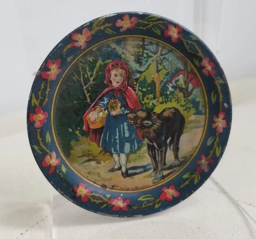 Vintage Childrens Little Red Riding Hood Tin Toy Tea Set Ohio Art 1930’s USA - Picture 4 of 24