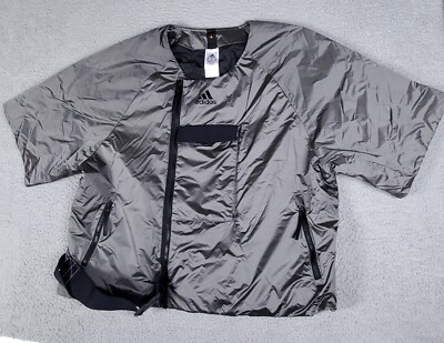 Adidas FT2420 Mens Down Jacket Gray Silver Windbreaker Winter Sz  XL