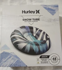 48" Hurley Heavy-Duty Snow Tube Inflatable Snow Sled with Handles for Adults 